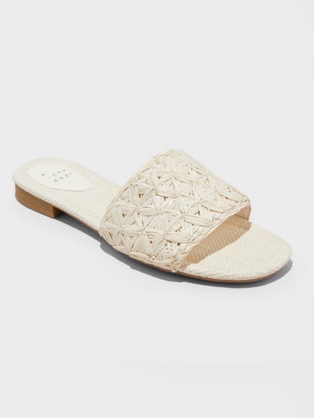 a • new day™️ NTW White Ariella  Woven Slide Sandals Women's Casual Slides